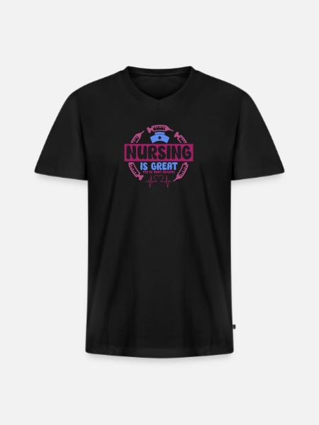 nurse nursing clinic paramedic - Men's Premium Organic T-shirt with V-neck - black