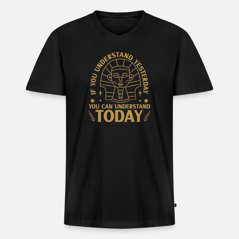 Geschichtshistoriker Geschichtsinteressierter - Männer Premium Bio T-Shirt mit V-Ausschnitt - Schwarz