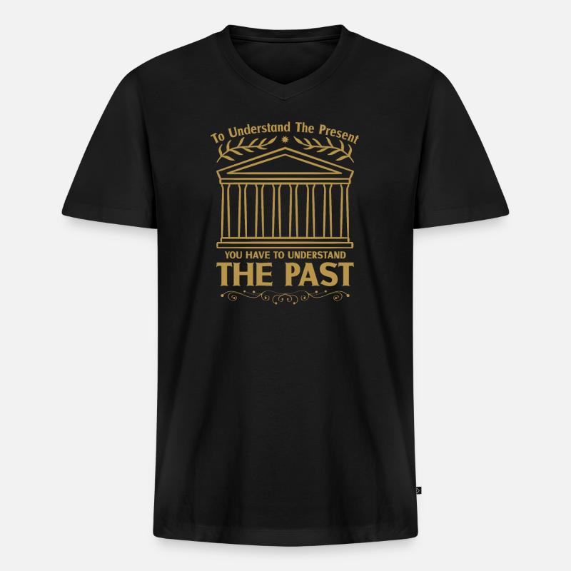 Geschichtshistoriker Geschichtsinteressierter - Männer Premium Bio T-Shirt mit V-Ausschnitt - Schwarz
