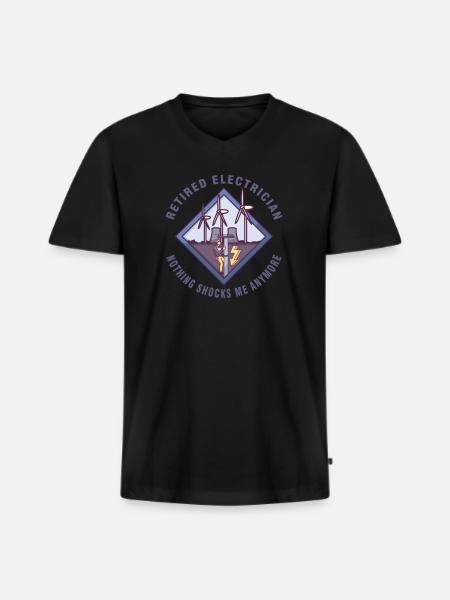 Electrician Electrical Engineer Lineman Electrical - Men's Premium Organic T-shirt with V-neck - black