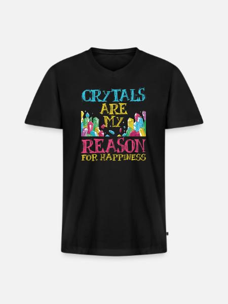 Crystal Healing Crystals and Stones - Men's Premium Organic T-shirt with V-neck - black