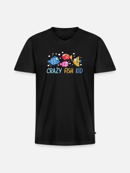 Aquaristik Aquarium Keeper Fishkeeper - Men's Premium Organic T-shirt with V-neck - black