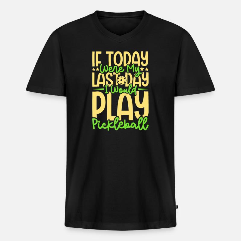 Pickleball Player Pickleball Paddle Pickleball - Männer Premium Bio T-Shirt mit V-Ausschnitt - Schwarz