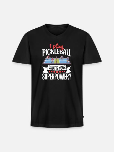 Pickleball Player Pickleball Paddle Pickleball - Men's Premium Organic T-shirt with V-neck - black