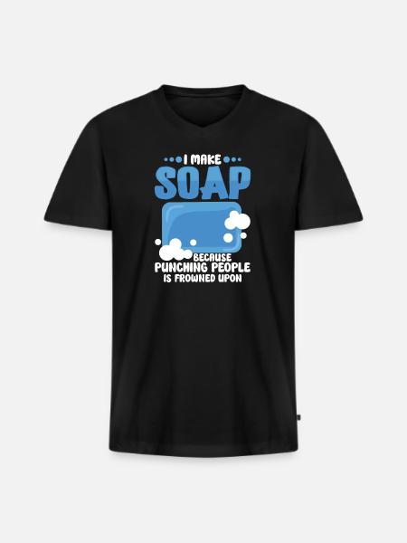 Soap Making Bubbles Bubble Bathroom - Men's Premium Organic T-shirt with V-neck - black