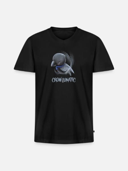 Crow / Raven: Raven Lunatic - Men's Premium Organic T-shirt with V-neck - black