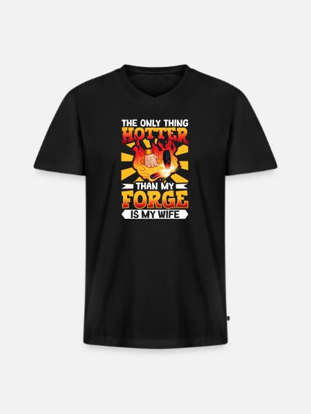 Smed Metalarbejder Bladsmed Metal - Premium økologisk T-shirt med V-hals til mænd - sort