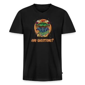 Flat Earth Theory Flat Earth Army Earth - Männer Premium Bio T-Shirt mit V-Ausschnitt - Schwarz - Vorne - Nico (187cm)