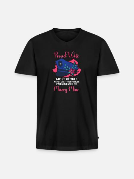 Police Cop Officer Police Office - Men's Premium Organic T-shirt with V-neck - black