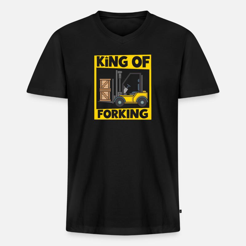 Gabelstaplerfahrer Lager Gabelstapler - Männer Premium Bio T-Shirt mit V-Ausschnitt - Schwarz