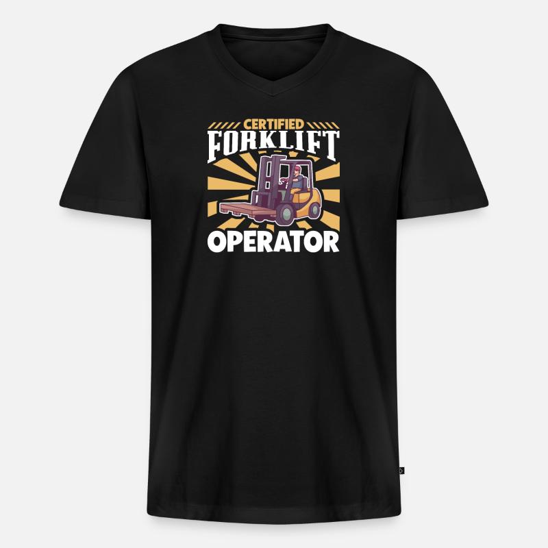 Gabelstaplerfahrer Lager Gabelstapler - Männer Premium Bio T-Shirt mit V-Ausschnitt - Schwarz