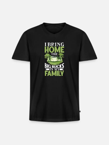 Hirschjagd Hirschjäger Jagdsaison Bockjagd - Männer Premium Bio T-Shirt mit V-Ausschnitt - Schwarz