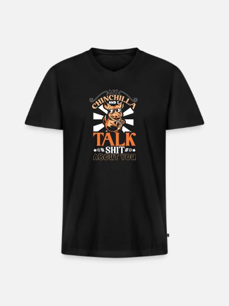 Chinchilla Liebhaber Geschenk Geschenkidee - Männer Premium Bio T-Shirt mit V-Ausschnitt - Schwarz