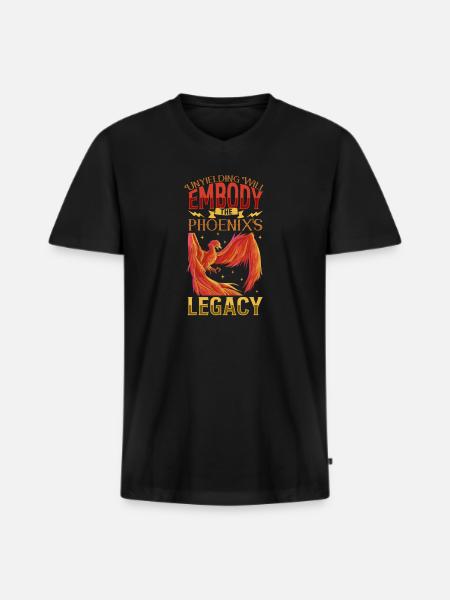 Phoenix Bird Mythical Creatures - Men's Premium Organic T-shirt with V-neck - black