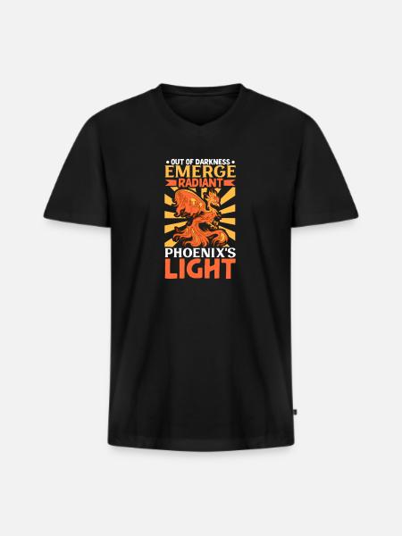 Phoenix Bird Mythical Creatures - Men's Premium Organic T-shirt with V-neck - black