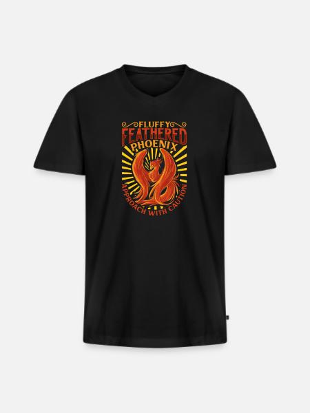 Phoenix Bird Mythical Creatures - Men's Premium Organic T-shirt with V-neck - black