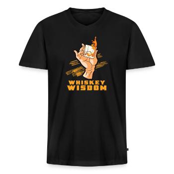 Whiskey-liebhaber Cheers Whiskey-bar Reiches Aroma - Männer Premium Bio T-Shirt mit V-Ausschnitt - Schwarz - Vorne - Nico (187cm)