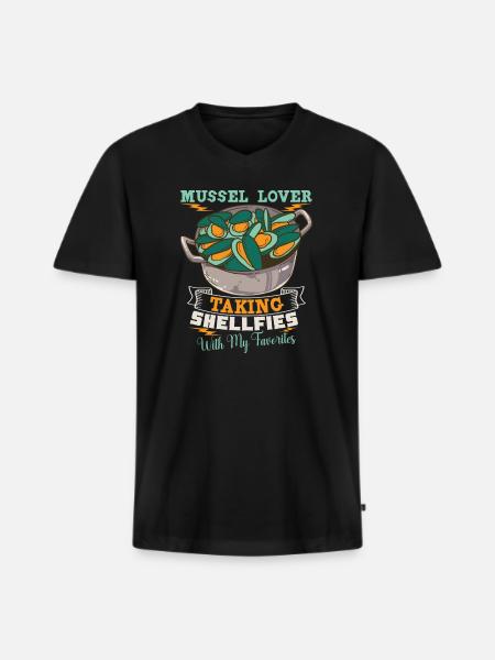 Mussels Seafood Shellfish - Men's Premium Organic T-shirt with V-neck - black