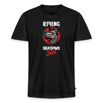 Dunkles Einhorn Horror Einhorn Mitternacht Einhorn - Männer Premium Bio T-Shirt mit V-Ausschnitt - Schwarz - Vorne - Nico (187cm)