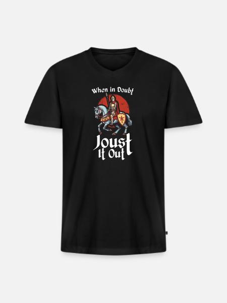 Ritterritter Mittelalterliche Renaissance-rüstung - Männer Premium Bio T-Shirt mit V-Ausschnitt - Schwarz