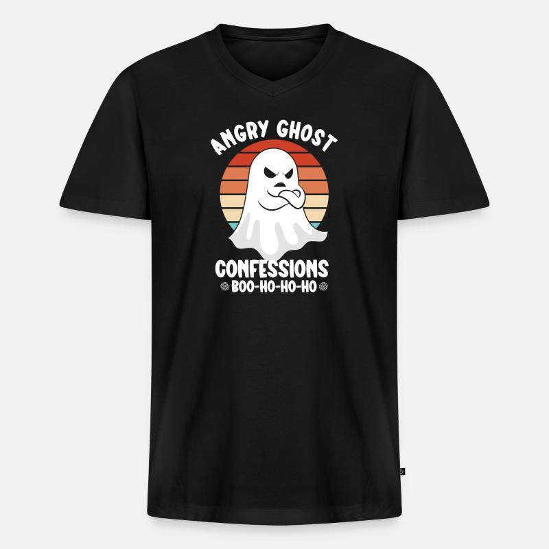 Geisterjäger Lustiger Geist Wütender Geist - Männer Premium Bio T-Shirt mit V-Ausschnitt - Schwarz