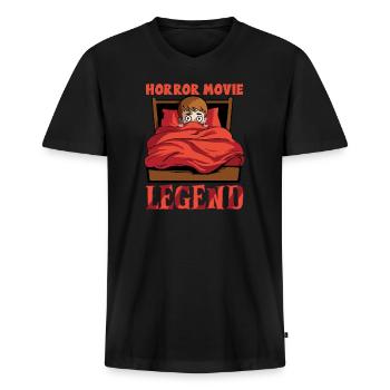 Horror Movie Gift Idea Scary Movies True Crime - Men's Premium Organic T-shirt with V-neck - black - Front - Nico (187cm)