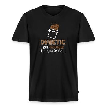 Type 1 diabetes Funny - Men's Premium Organic T-shirt with V-neck - black - Front - Nico (187cm)