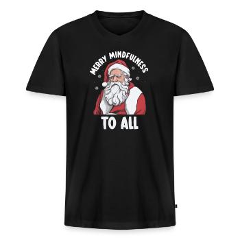 Psychische Gesundheit Weihnachten Anti-weihnachten - Männer Premium Bio T-Shirt mit V-Ausschnitt - Schwarz - Vorne - Nico (187cm)