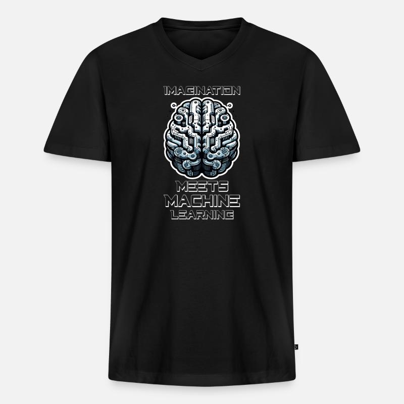 Artificial intelligence, machine learning, data - Men's Premium Organic T-shirt with V-neck - black