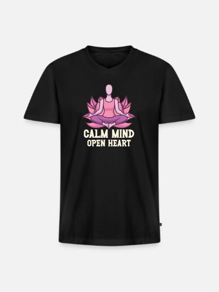 Yoga Mindfulness Practic Meditation Manifestation - Men's Premium Organic T-shirt with V-neck - black