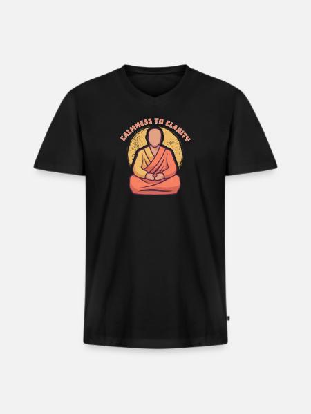 Yoga Mindfulness Practic Meditation Manifestation - Men's Premium Organic T-shirt with V-neck - black