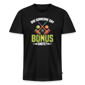 Croquet Mallet Croquet Club Croquet Player Croquet - Men's Premium Organic T-shirt with V-neck - black - Front - Nico (187cm)