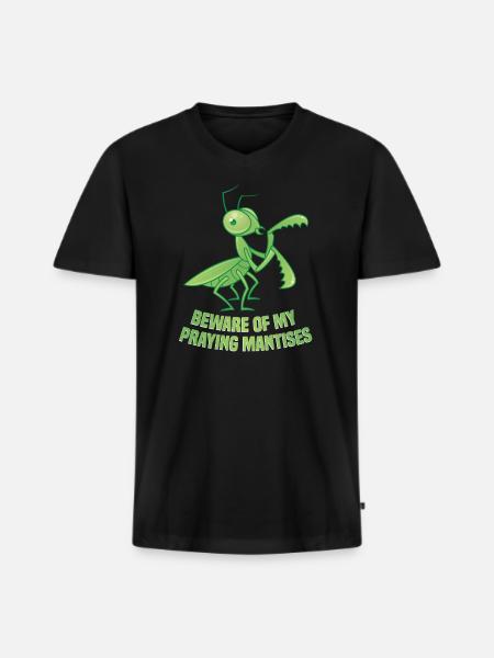Gottesanbeterin-kostüm Futtergehege - Männer Premium Bio T-Shirt mit V-Ausschnitt - Schwarz