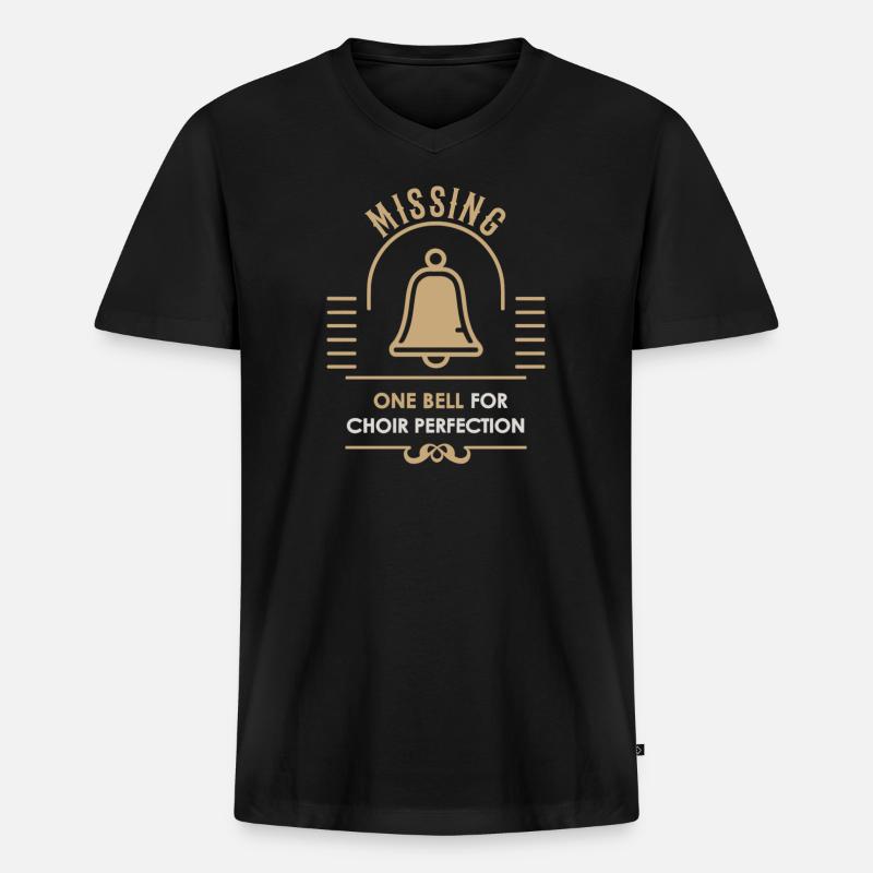 Ensemble Zum Klingeln Von - Männer Premium Bio T-Shirt mit V-Ausschnitt - Schwarz