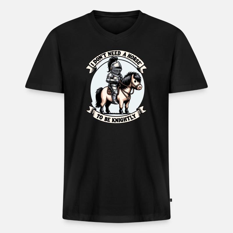 Ritterritter Mittelalterliche Renaissance-rüstung - Männer Premium Bio T-Shirt mit V-Ausschnitt - Schwarz