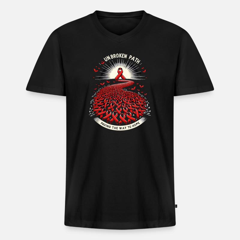 Schlaganfall-überlebende Schlaganfall-bewusstsein - Männer Premium Bio T-Shirt mit V-Ausschnitt - Schwarz