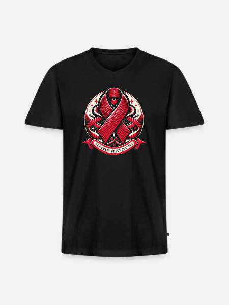 Schlaganfall-überlebende Schlaganfall-bewusstsein - Männer Premium Bio T-Shirt mit V-Ausschnitt - Schwarz