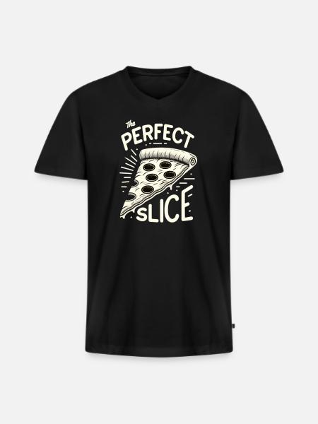 Funny pizza lover pizza enthusiast - Men's Premium Organic T-shirt with V-neck - black