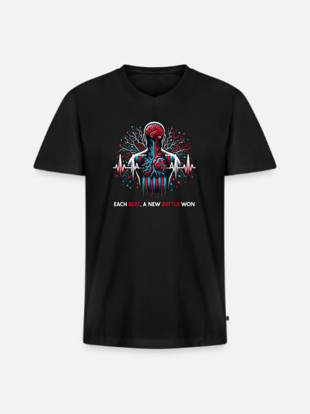 Stroke survivors stroke awareness - Men's Premium Organic T-shirt with V-neck - black