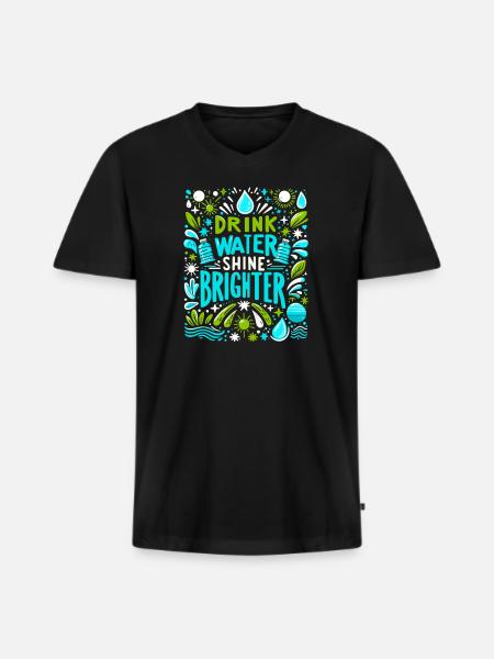 Hydration Drink Water Stay Hydrated - Men's Premium Organic T-shirt with V-neck - black