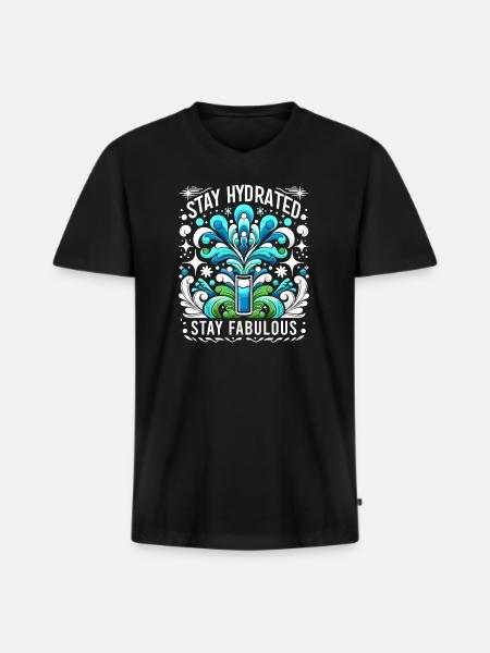 Hydration Drink Water Stay Hydrated - Men's Premium Organic T-shirt with V-neck - black