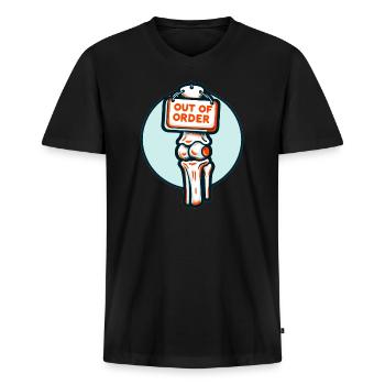 Chirurgie de remplacement de la hanche Chirurgie post-opératoire de la hanche - T-shirt encolure en V Premium bio Homme - noir - Devant - Nico (187cm)