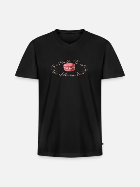 Macaron lovers French macarons - Men's Premium Organic T-shirt with V-neck - black