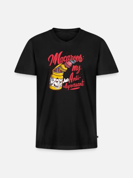 Macaron lovers French macarons - Men's Premium Organic T-shirt with V-neck - black