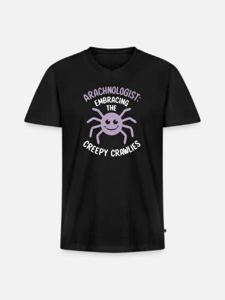 Pet Spider, Tarantula, Spider Lover - Men's Premium Organic T-shirt with V-neck - black