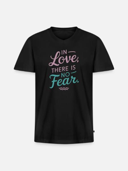 Raising awareness of domestic violence - Men's Premium Organic T-shirt with V-neck - black