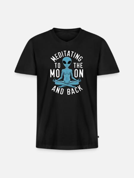 meditation, mindfulness, relaxation and - Men's Premium Organic T-shirt with V-neck - black