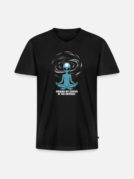 meditation, mindfulness, relaxation and - Men's Premium Organic T-shirt with V-neck - black