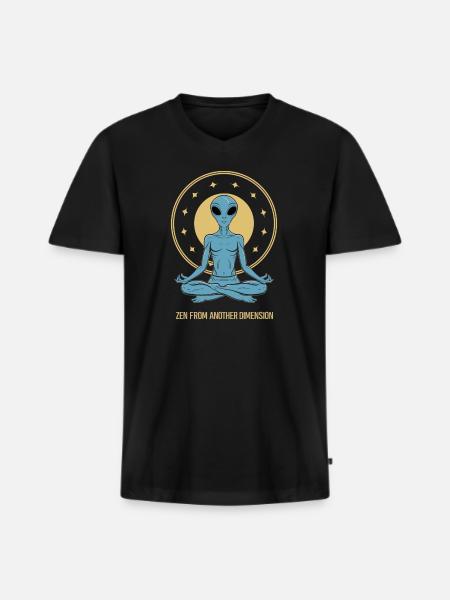 meditation, mindfulness, relaxation and - Men's Premium Organic T-shirt with V-neck - black