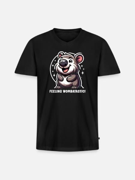 Feeling Wombat-Tastic Today - Funny Wombat - Men's Premium Organic T-shirt with V-neck - black